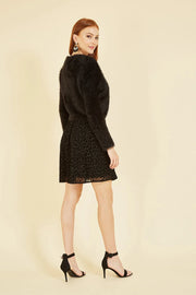 Yumi Black Eyelash Knit Bolero