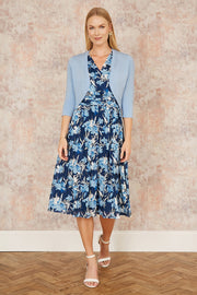 Yumi Blue Knitted Curve Bolero
