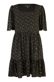 Mela Black Star Print Skater Dress