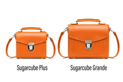Handmade Leather Sugarcube Handbag - Orange