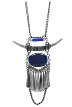 Sparrow Horn And Stone Necklace Silver