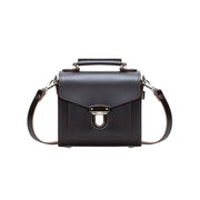 Handmade Leather Sugarcube Handbag - Dark Brown