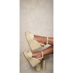 Knot Decor Ankle Strap Wedge Sandals