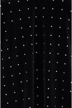 Yumi Black Stud Velvet Relaxed Fit Top With Fluted Sleeves
