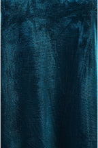 Yumi Teal Velvet Relaxed Fit Top With Fluted Sleeves